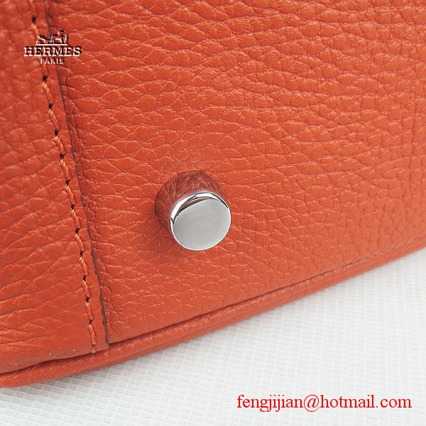 Hermes Women Shoulder Bag Orange 6208 Hermes Women Shoulder Bag Orange 6208